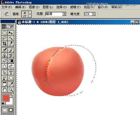 Photoshop鼠绘逼真的西红柿教程