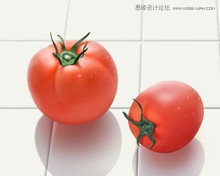 Photoshop鼠绘逼真的西红柿教程