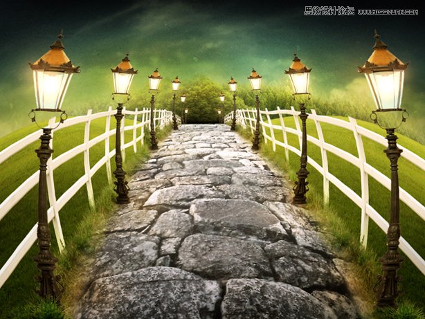 Photoshop设计卡通风格的恐怖场景桌面壁纸