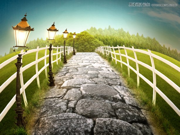 Photoshop设计卡通风格的恐怖场景桌面壁纸