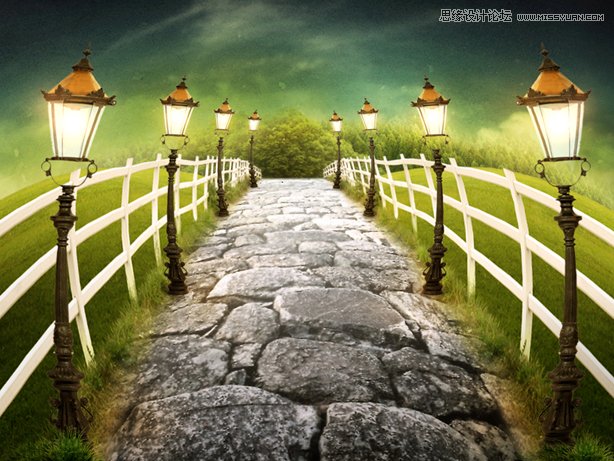 Photoshop设计卡通风格的恐怖场景桌面壁纸