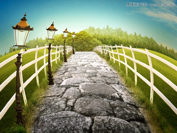 Photoshop设计卡通风格的恐怖场景桌面壁纸