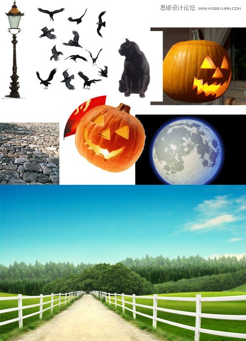 Photoshop设计卡通风格的恐怖场景桌面壁纸