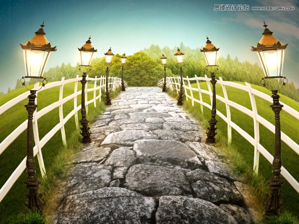 Photoshop设计卡通风格的恐怖场景桌面壁纸