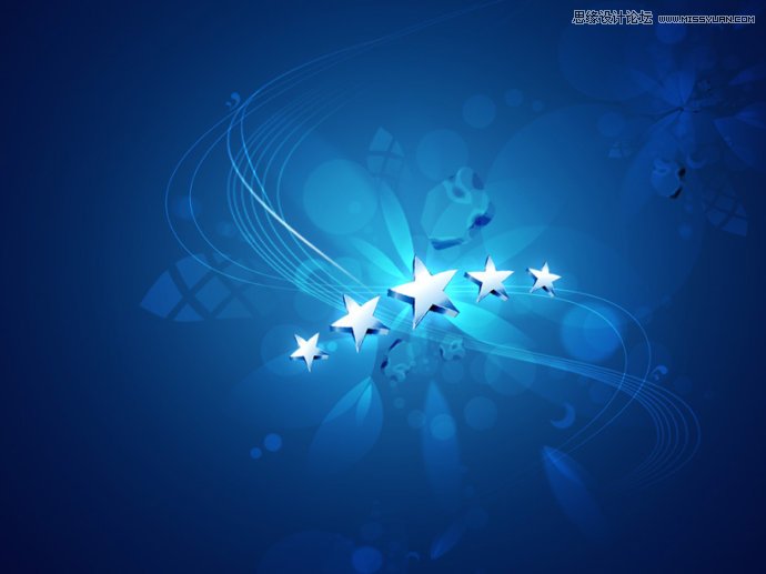 Photoshop设计蓝色梦幻效果的桌面壁纸