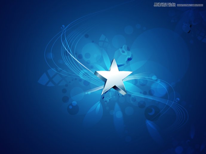 Photoshop设计蓝色梦幻效果的桌面壁纸