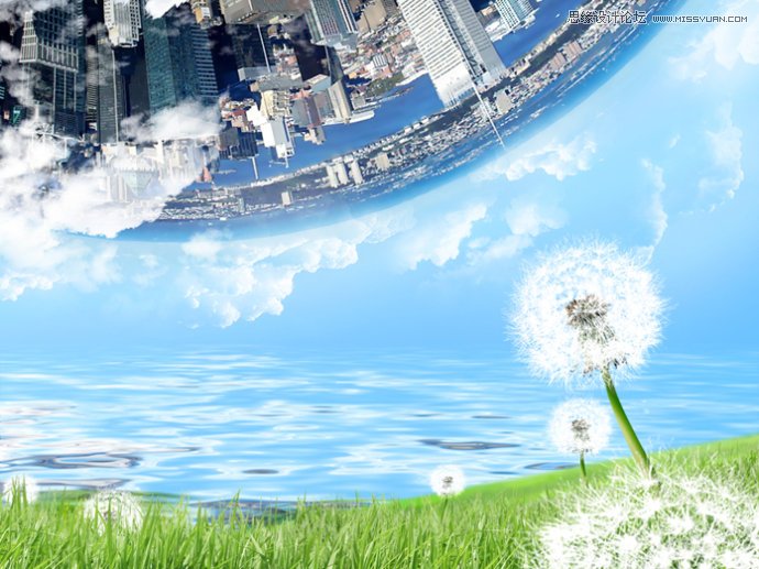 Photoshop设计创意唯美的蒲公英壁纸教程