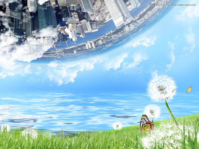 Photoshop设计创意唯美的蒲公英壁纸教程