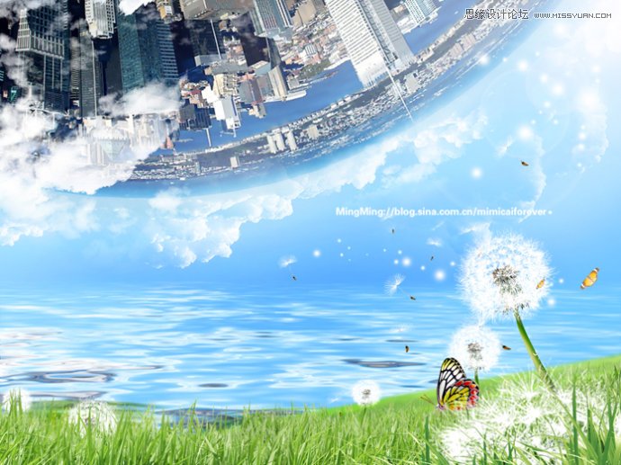 Photoshop设计创意唯美的蒲公英壁纸教程
