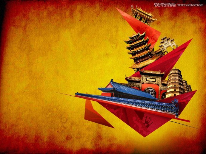 Photoshop设计拼接风格的时尚桌面壁纸