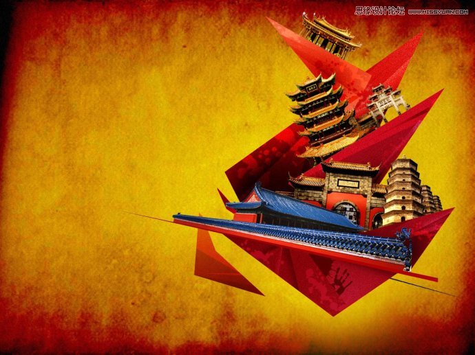 Photoshop设计拼接风格的时尚桌面壁纸