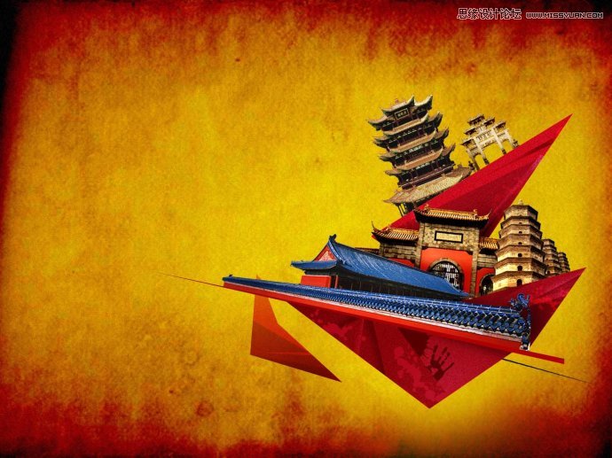 Photoshop设计拼接风格的时尚桌面壁纸