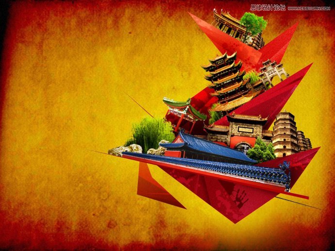 Photoshop设计拼接风格的时尚桌面壁纸