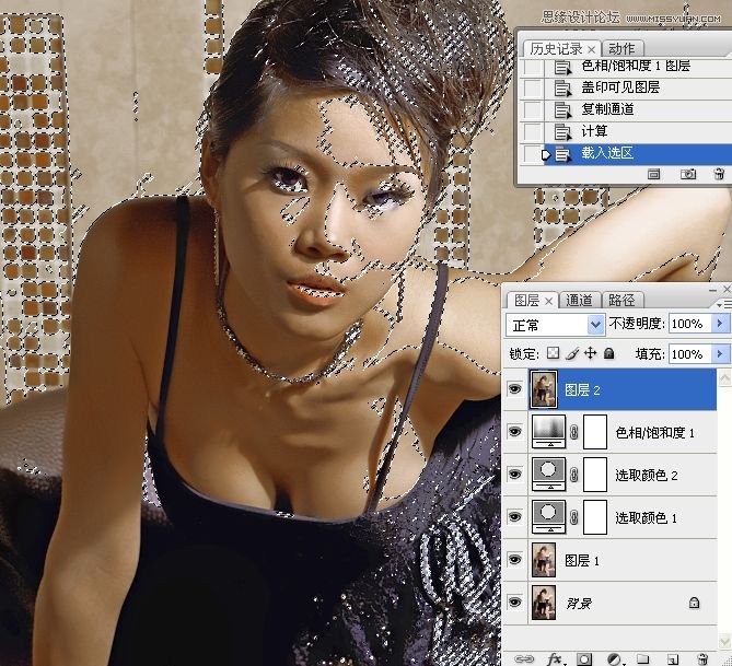 Photoshop调出性感美女质感铜色效果