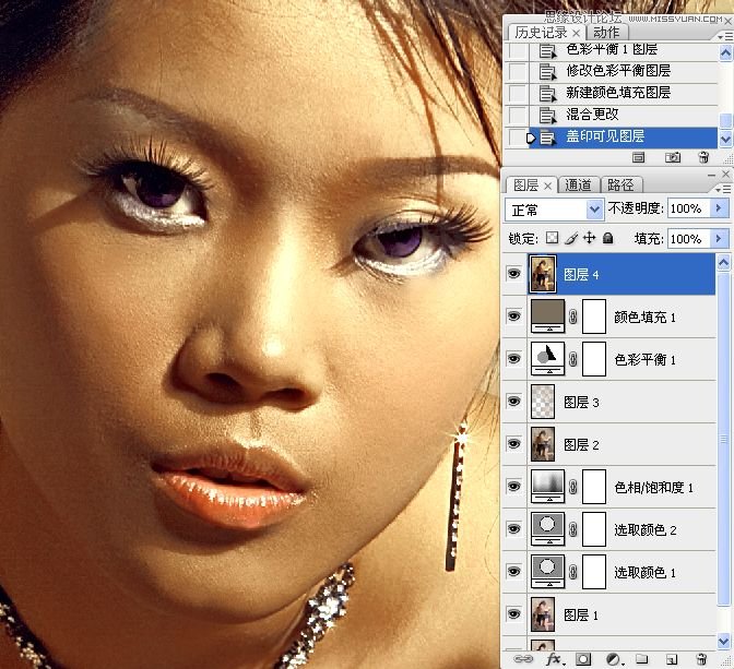 Photoshop调出性感美女质感铜色效果