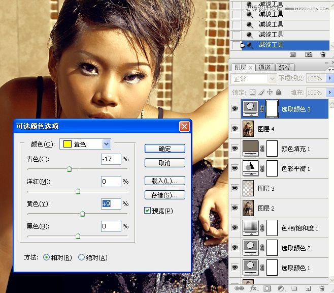 Photoshop调出性感美女质感铜色效果