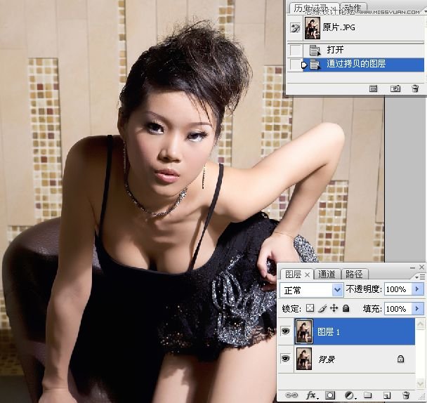 Photoshop调出性感美女质感铜色效果