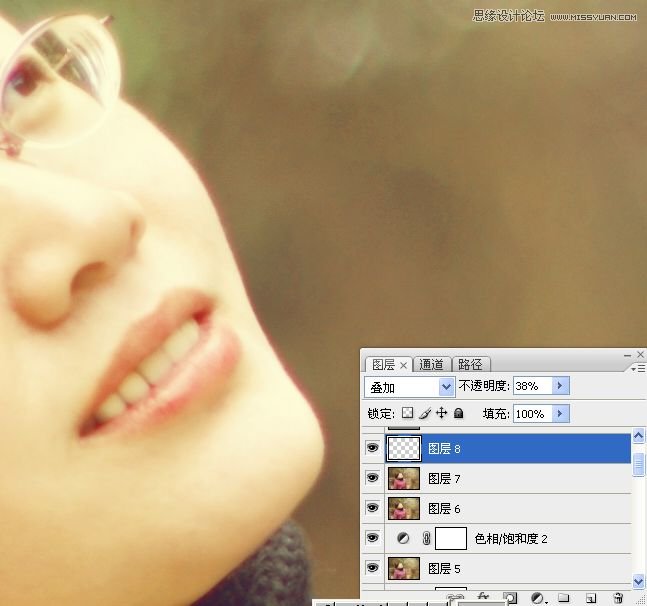 Photoshop调出公园女孩淡淡黄色效果