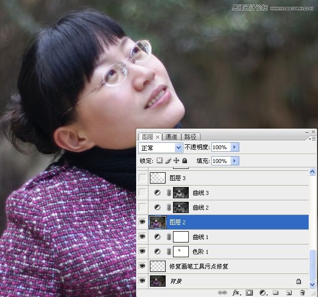 Photoshop调出公园女孩淡淡黄色效果