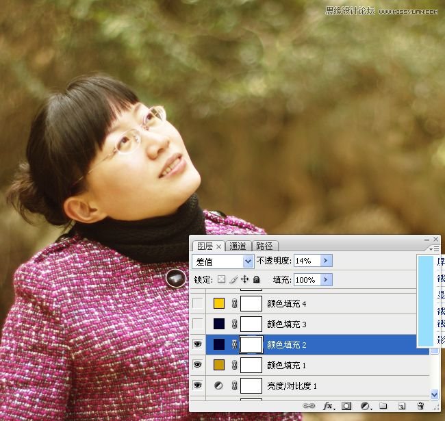 Photoshop调出公园女孩淡淡黄色效果