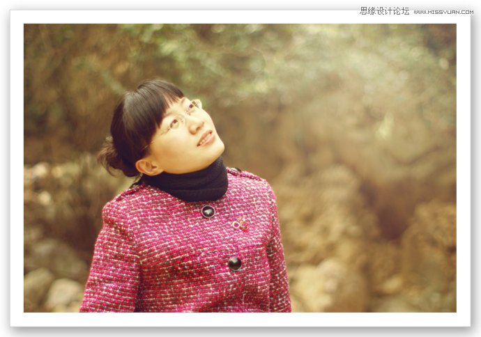 Photoshop调出公园女孩淡淡黄色效果