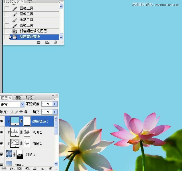 Photoshop合成色彩艳丽的荷花图