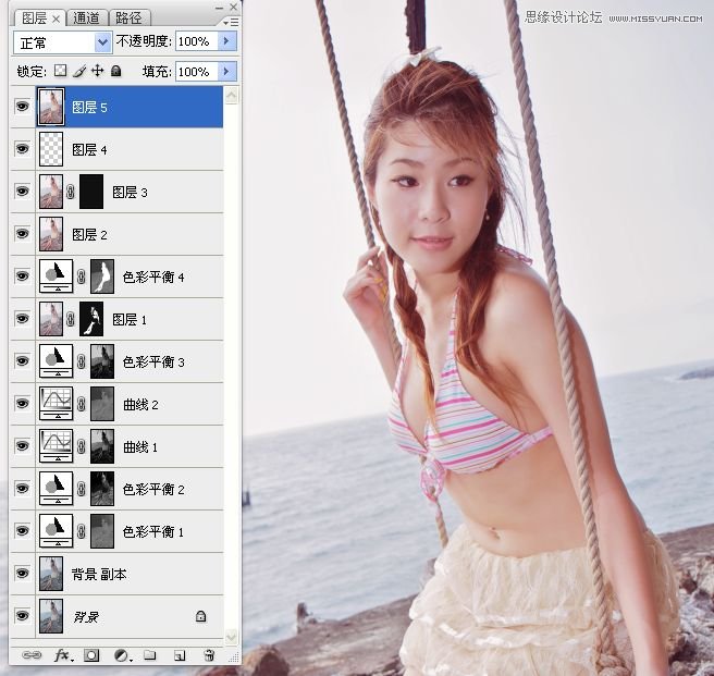 Photoshop调出海边美女柔美肤色效果