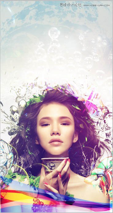 Photoshop合成超酷的潮流插画美女场景