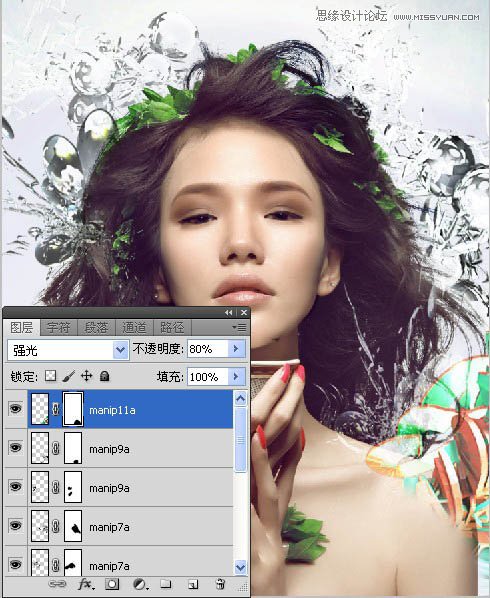 Photoshop合成超酷的潮流插画美女场景