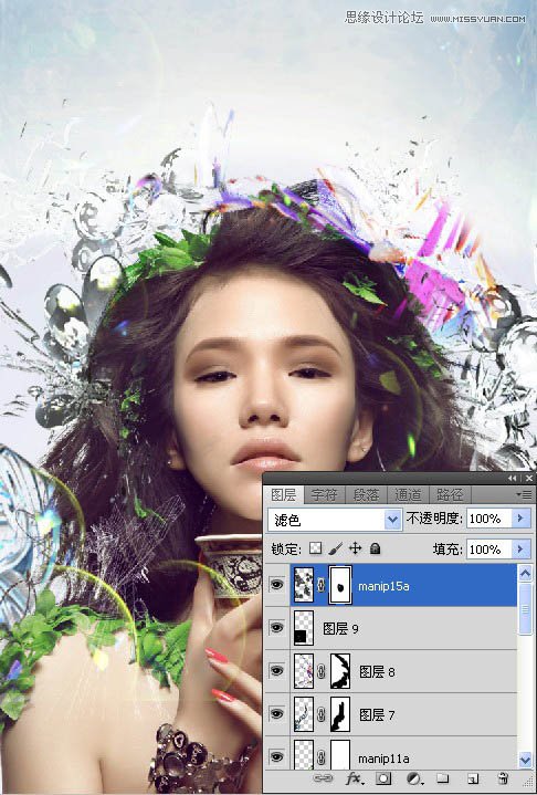 Photoshop合成超酷的潮流插画美女场景