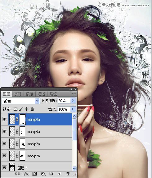 Photoshop合成超酷的潮流插画美女场景