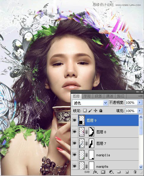 Photoshop合成超酷的潮流插画美女场景