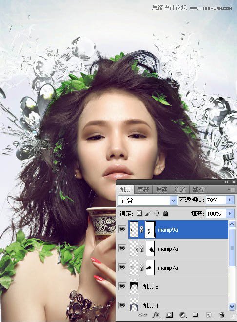 Photoshop合成超酷的潮流插画美女场景