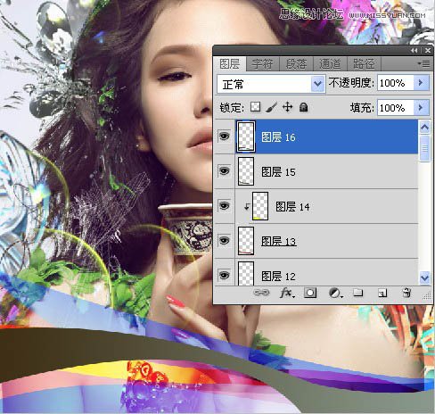 Photoshop合成超酷的潮流插画美女场景