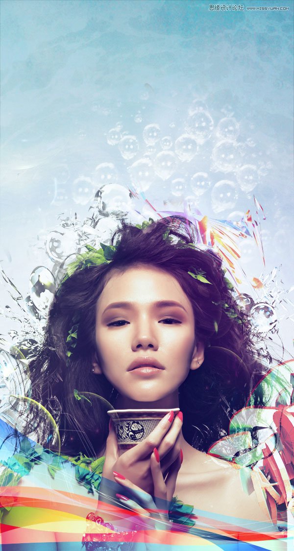 Photoshop合成超酷的潮流插画美女场景