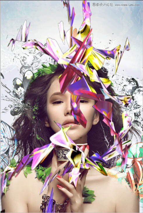 Photoshop合成超酷的潮流插画美女场景