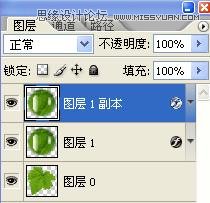 Photoshop制作在绿叶上滚动的水珠