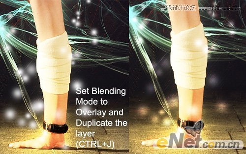 Photoshop设计抽象光线背景效果的街舞女孩