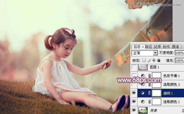 Photoshop调出儿童照片柔美的暖色调