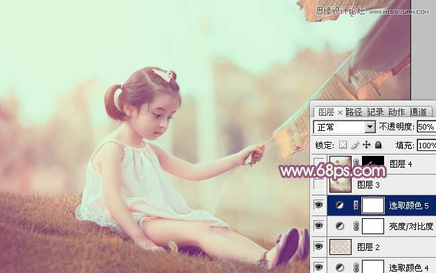 Photoshop调出儿童照片柔美的暖色调