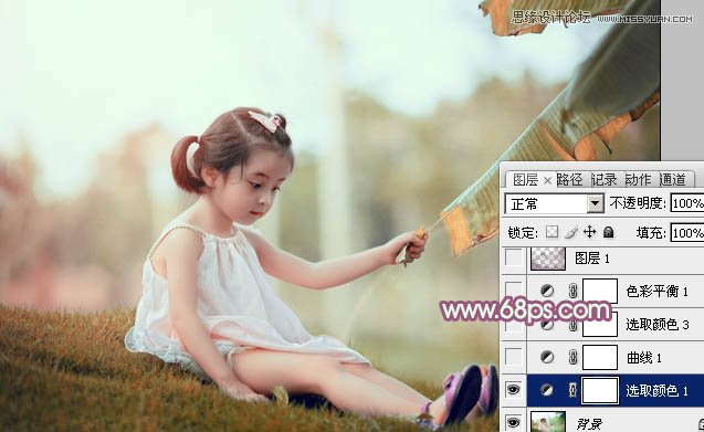 Photoshop调出儿童照片柔美的暖色调