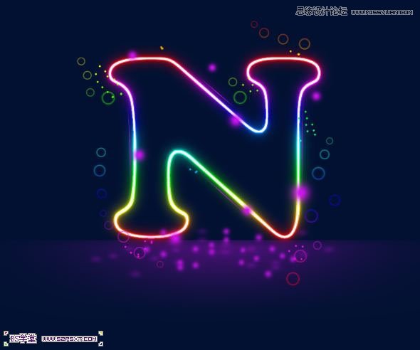 Photoshop制作梦幻效果的霓虹字教程