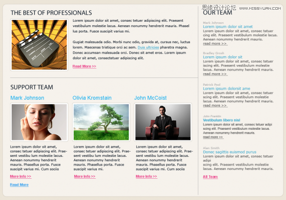 Photoshop创建欧美商务网页模板