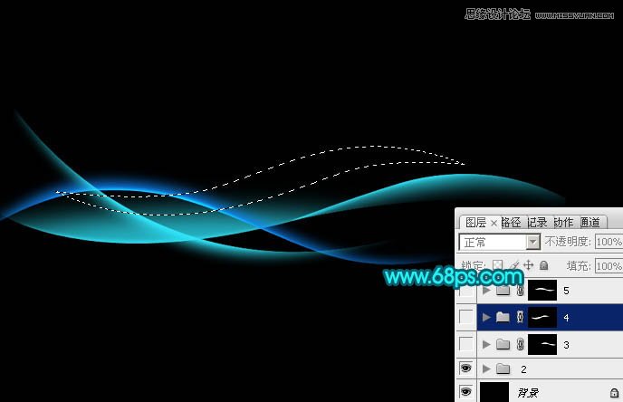 Photoshop设计蓝色动感的光束背景教程