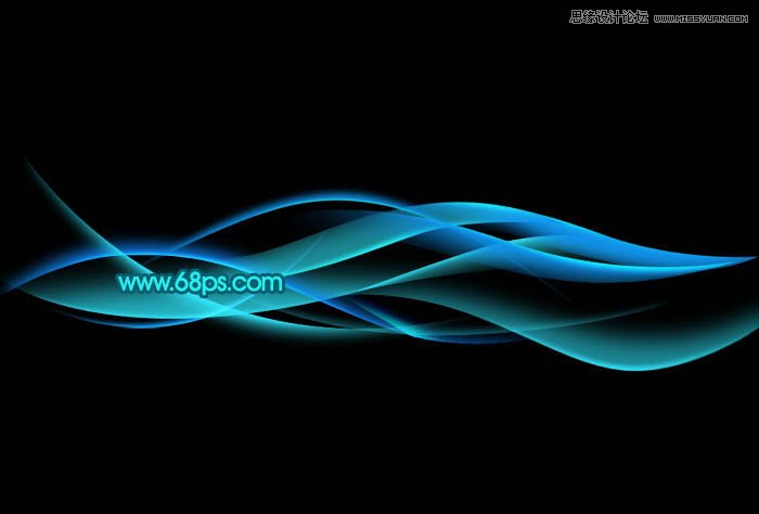 Photoshop设计蓝色动感的光束背景教程
