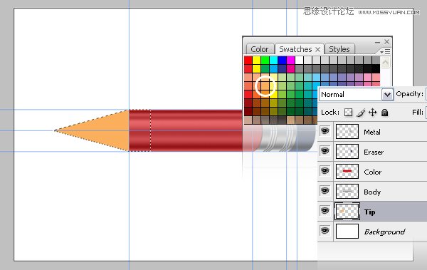Photoshop绘制一个超级闪亮的铅笔图标