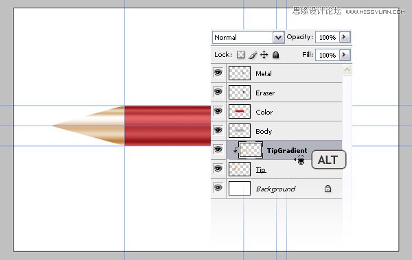 Photoshop绘制一个超级闪亮的铅笔图标