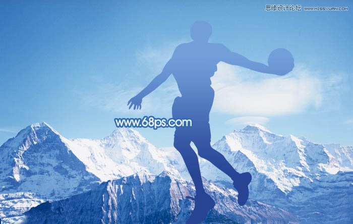 Photoshop合成震撼效果的灌篮冰人