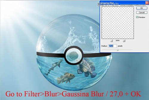 Photoshop合成水晶球里面的海洋世界
