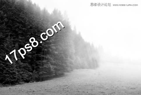 Photoshop制作朦胧效果的森林雾气效果